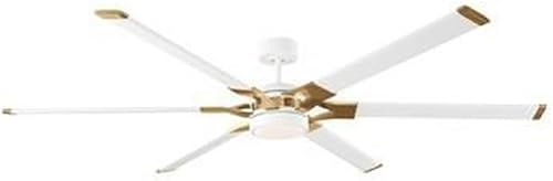 Monte Carlo 6LFR72RZWBBSD Loft Industrial Ventilador de techo húmedo de 72 pulgadas para exterioresinteriores con luces LED y control remoto, 6