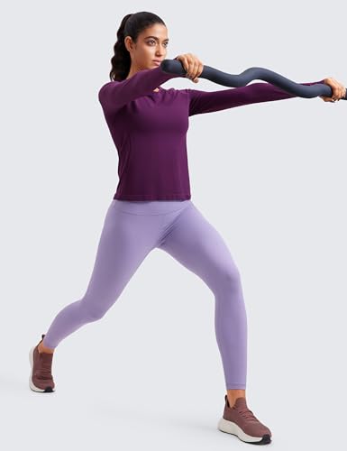 Image of CRZ YOGA Seamless Top Waist Length | Training, Chafe-Free, Slim Fit, Raglan Sleeves, Mesh Vents, Workout, Long Sleeve Shirts for Women