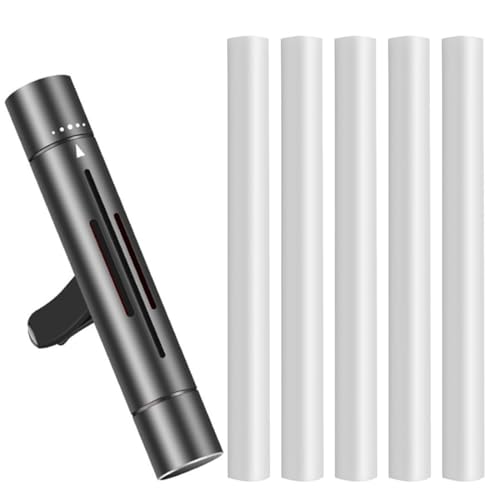 EIH1 1 Pcs Profumatore per Auto,Clip Deodorante per Auto,Utilizzato per Tutti i modelli di auto,Diffusore Profumo Auto,Purificare l'aria,Con 1 Nucleo Aromaterapia + 6 Sapori(Nero)