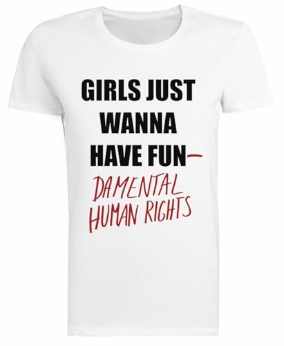 Photo de Générique Girls Just Wanna Have Fundamental T-Shirt Blanc À Manches Courtes pour Femme, Régulier