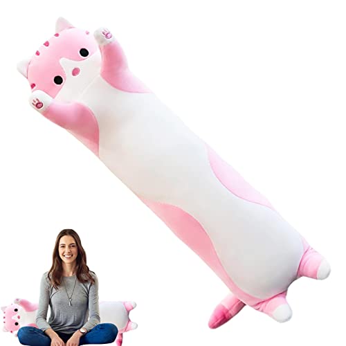 Pelúcias Longas para Gatos - Almofada de corpo de pelúcia de gato longo - Travesseiro de abraço maci