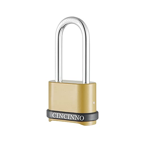 Cincinno 4 Digit Combination Lock, Heavy Duty Combination Padlock With Long Shackle Combo Padlock For Outdoor Use ,Sheds, Locker, Storage Unit, Gym And Gate #TOP4