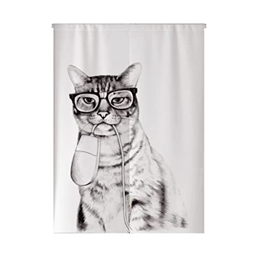 暖簾 おしゃれ のれん 150cm丈 猫 にゃんこ 北欧 遮光 リネン かわいい ロング ノレン 間仕切りカーテン 目隠し 遮熱 アコーディオンカーテン 厚手 無地 麻混 綿麻 ドアカーテン 部屋仕切り シンプル 温泉 飲食店 お風呂 洗面所 出入り口 オ