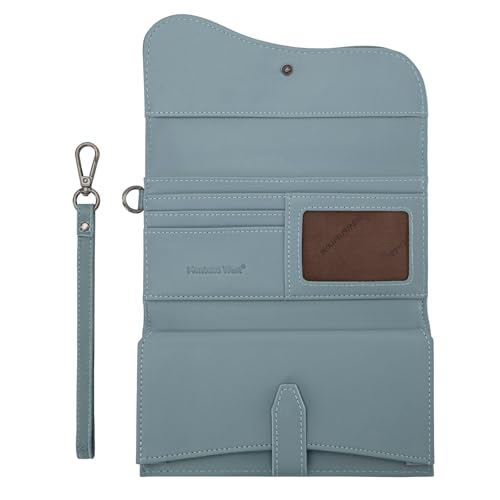 Image of Montana West Wallets for Women Large Phone Wristlet Wallets Trifold Money Organizers with Coin Purse and Wrist Strap