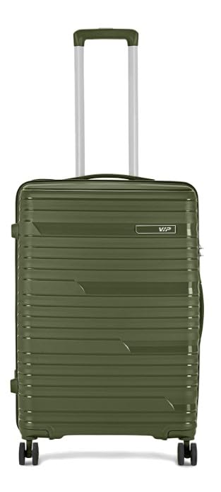 Image of VIP Matrix Hard Shell Trolley Luggage, 8 Wheels, PP Material with Flushed Combi Lock, Anti-Theft Zip (Green, Set of 3 (Cabin, Medium, Large))