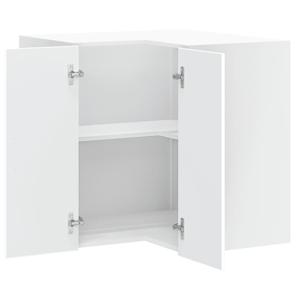 Porto - Armadietto da cucina angolare in legno bianco, 57 x 57 x 60 cm, con ante per ordine e salvaspazio in sala da pranzo, dispensa e bar