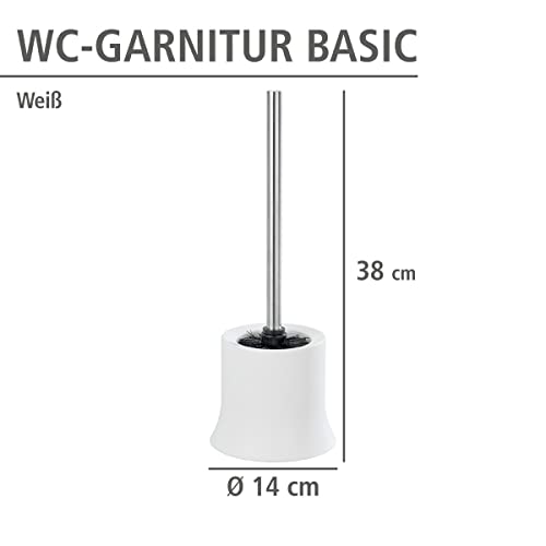 Wenko Portascopino Per Wc Basic Bianco, Polipropilene, 14 X 38 X 14 Cm, Bianco - 7