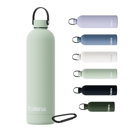 Exllena 1L Stainless Steel Water Bottle, Lichen Green