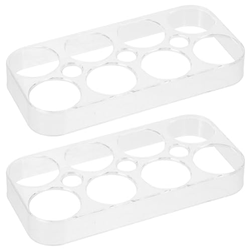 Operitacx 2 recipientes para para frigorífico, 8 rejillas, organizador de de plástico para frigorífico, organizador de cocina, transparente, bandeja para para, soporte