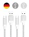 Produktbild TUPower K22 USB C Kabel Supercharge USB 2.0 1,8m 2Stück Schnellladekabel: für Huawei Mate 20 Pro P30 Pro P20 Honor View 20 lang Silber, 2x1,8m