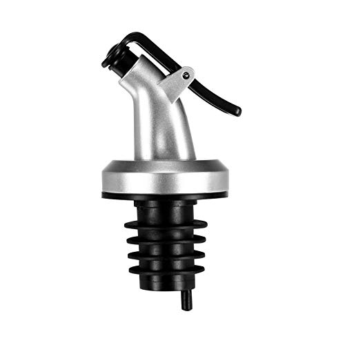Spirit Vertedores de aceite de oliva con tapones de goma antipolvo para botella de vino, vertedores de velocidad para salsa de café, jarabe de vinagre (plata)