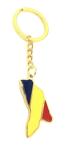 SNS Components Porte-clés en métal émaillé avec motif carte de la Moldavie