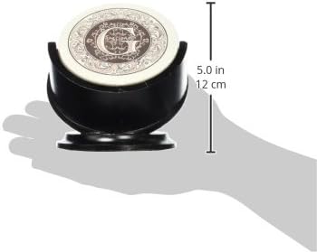 Thirstystone Monogram Sandstone Coaster Set With Pedestal Holder