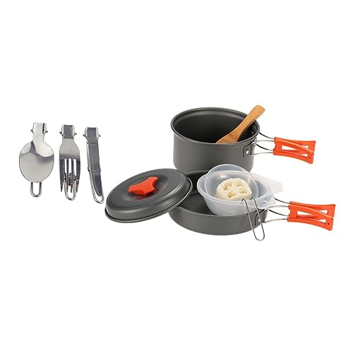 BIUDECO Lightweight Portable Camping Cookware Set Camping Cookware and Plate for Outdoor Hiking