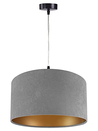 Lampada a sospensione Jalua P Velours grigio & oro...