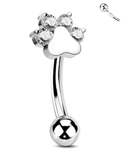 CM Crareesi Mania Piercing de titanio Rook, para cejas, cartílago, hélix, rosca interior, daith tragus joyas 16 g labret piercing labial transparente CZ para mujeres 6 8 mm, 16G6MM, Titanio | Ya disponible en tu tienda friki favorita! En mundofriki.es!