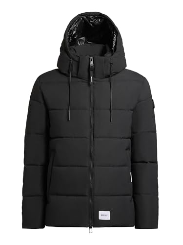 khujo Herren warme Winter Steppjacke mit innenliegenden Rucksackträgern und Abnehmbarer Kapuze Loga2-YM Obrage Grey Gr. M