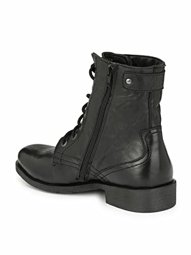 Image of ALBERTO TORRESI Men's Leather Lace-Up Ankle Boots with Zip Closure - Stylish and Durable Footwear for Modern Men