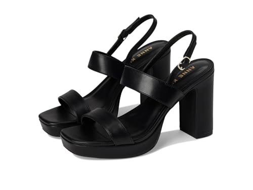 Sandale à talon Anne Klein Zaya en noir lisse taille 39.5 pour femme