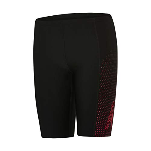 Image of Speedo Boy's Endurance 10 Gala Logo High Chlorine Resistant UPF 40+ Sun Protection Hyperboom Panel Print Jammer