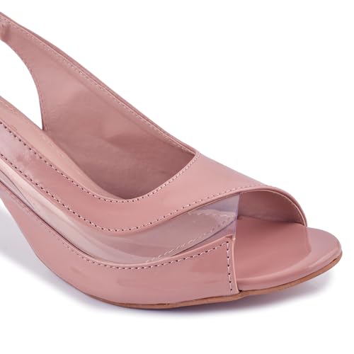 Image of Classic Closed Pointed Toe Mid Block Thick Heel Slingback Pumps for Women Signora106| Glitter Fabric Dress Shoes | Wedding Party | Evening Trendy Signora106