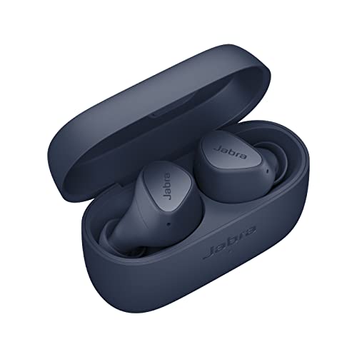 Jabra Elite 3 ワイヤレス Bluetooth ヘッドフォン - ノイズ分離機能を備えた真のワイヤレス - 4 つのマイク - 豊かな低音 - カスタマイズされたサウンドとモノラルモード - ネイビーブルー