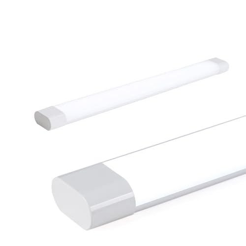 Alpinaluz Luminaria Lineal LED 18W 60cm 6000K Blanco Frío, Pantalla y Regleta Blanca, Apertura de Luz 180°, Diseño Compacto y Eficiente