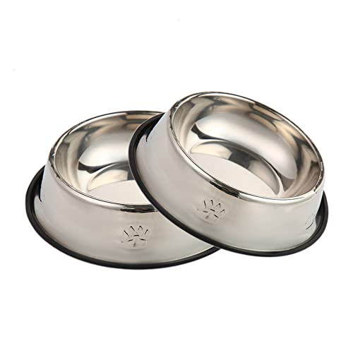 2 Edelstahl-Näpfe Für Katzen & Kleine Hunde – Rutschfester Gummi-Boden, Whisker-friendly, 400ml & 220ml