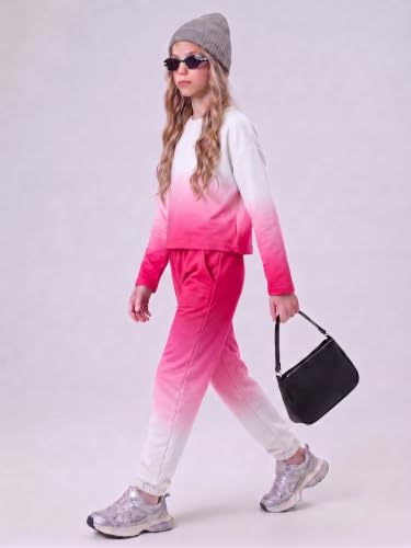 Image of Arshiner Girls 2 Piece Outfits Kids Tie Dye Sweatsuits Set Long Sleeve Shirt and Pants Set Size 5-14 Y