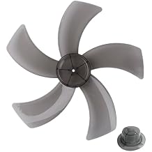 12 Inch Fan Blade Replacement Part Five Leaves Plastic Propeller With Nut Cover For Standing Pedestal Desk Electric Fan Home Appliance Accessory 280Mm Diameter Black WhiteBlack
