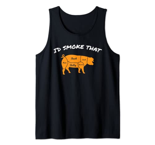 Regalo de barbacoa con texto en inglés "I 'd Smoke That Funny BBQ Lover Grill Dad Camiseta sin Mangas