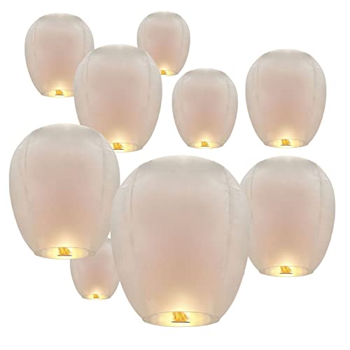 20 Pack Chinese Paper Lanterns Wishing Lanterns Eco Friendly Floating Sky Lanterns for Memorial Party Anniversaries Festivals Birthday and Celebration Event