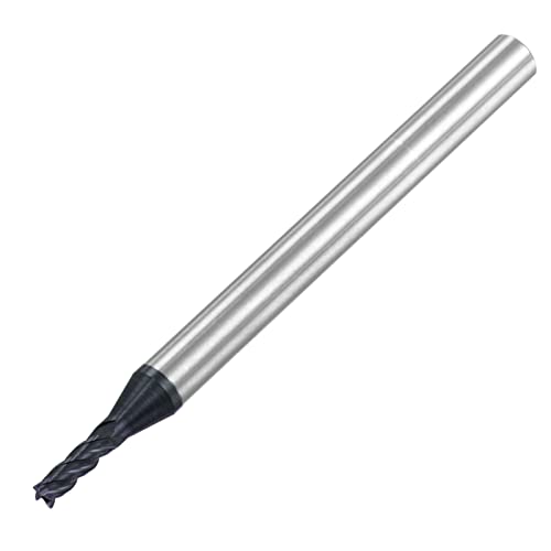 Image of uxcell Square Nose End Mill, 2mm Tip Dia Solid Carbide AlTiN Coated CNC Router Bits 4 Flute Spiral Milling Cutter HRC45 with 4mm Shank 50mm (2-inch) Length