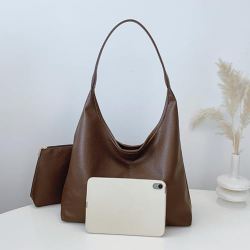 Bolso Hobo grande de cuero PU para mujer miniatura 3