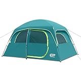 CAMPROS CP Tent-6-Person-Camping-Tents, Waterproof Windproof Family Tent with Top Rainfly, 4 Large Mesh Windows, Double Layer, Easy Set Up, Portable with Carry Bag (Tea Blue)