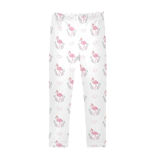 Flamingo Girls Leggings,Workout Leggings for Girls Toddler Athletic Leggings Size for 3-10T
