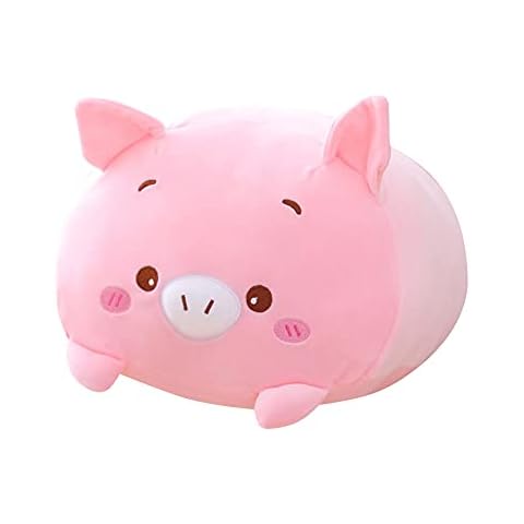 LICHENGTAI Cute Pink Pig Plush Pillow Cover
