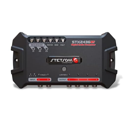 Stetsom STX 2436 Bluetooth DSP PRO - Digital Signal Processor, DSP PRO, Equalizer, Exclusive APP, Band Graphic, High Precision Crossover, Filters, Voltmeter, Limiter, Digital Audio Processor