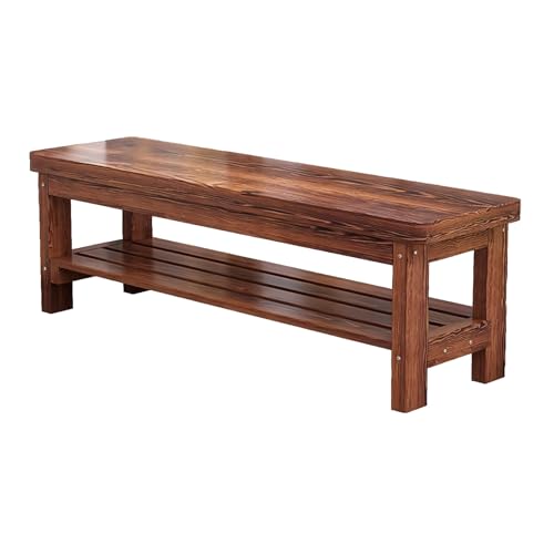 Panchina da giardino in legno a doppio strato marrone per 2-3 adulti, perfetta per sala da pranzo, balcone, ingresso, cambio scarpe o esposizione di fiori (180 cm)