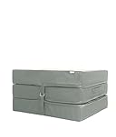 SAPPHIRE Folding Mattress Cube Z Bed Space Saving Futon Single Size Foldable Portable Guest Travel Z Bed Mattress (Grey)