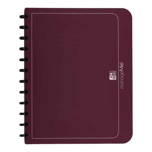 Oxford Ring-Mappe A4, manageMe, Präsentations-Buch mit 25 Hüllen, Vario-Zipp, Austausch- und erweiterbar, bordeaux, 1 Stück