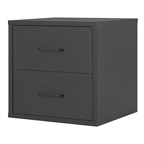 Foremost 327406 Modular 2-Drawer Cube Storage System, Black