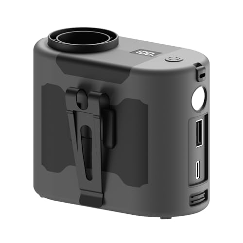 Ventilador portátil POPERFUN de 10000 mAh, tiempo de funcionamiento de hasta 40 horas. Ventilador de correa alimentado por batería con 5 niveles de velocidad e iluminación LED, colgado manos libres