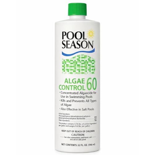 Polyquat 60 Algaecide for Swimming Pool 32 oz, High Concentrate Algaecide 60 for Inground Pool and Above Ground, Professional Grade Polyquat 60 Treatment for Clear Water Care