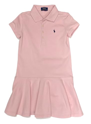 POLO RALPH LAUREN Girls Short Sleeve Mesh Kids Dress Pink (4/4T)