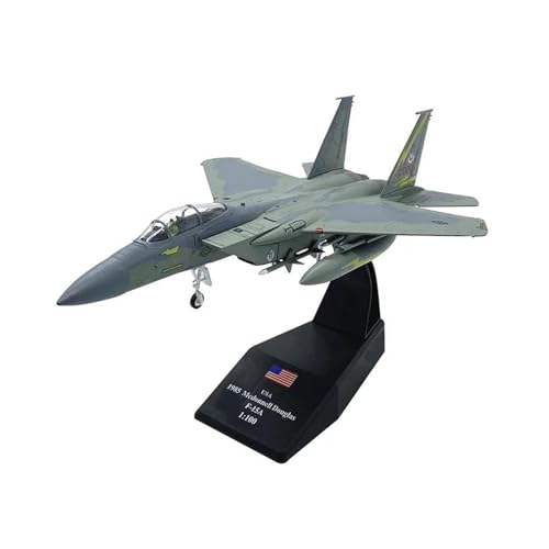 Modelo de avión F15A Fighter diecast en escala 1/100 con acabados metálicos 2