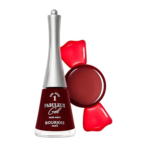Bourjois Vernis à ongles Fabuleux Gel, 410, Wine Not, vernis à ongles à effet gel, texture Jellygloss et fini brillant longue durée, formule vegan, résultats professionnels à la maison, 9 ml