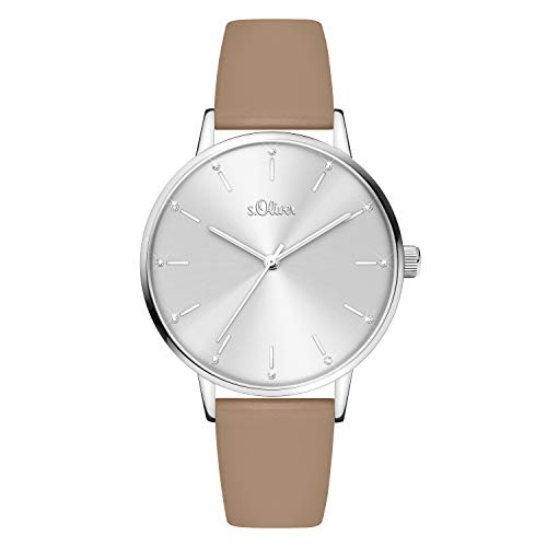 s.Oliver Damen Analog quarz Armbanduhr mit Kunstleder SO-4090-LQ