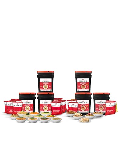 ReadyWise Emergency Food Supply - 720 Servings, 6 Buckets, Freeze Dried & Dehydrated Package of Long...
