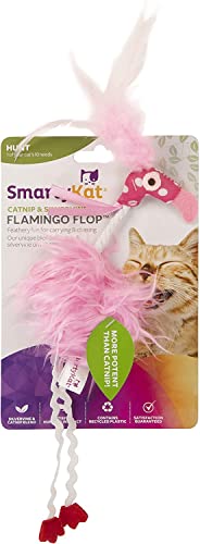 Smartykat Flamingo Flip Feather Cat Toy, Contains Silvervine & Catnip - Pink, Small #TOP2